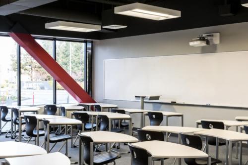 charter school classroom and white board
