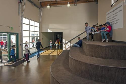 kids hanging out in a common area