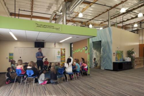 students listening to a presentation