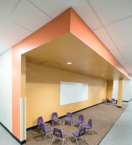School hallway seating area