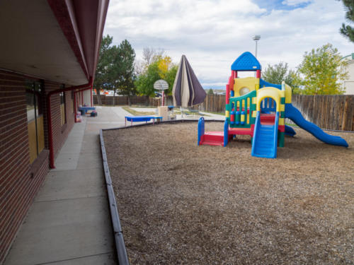Playground equipment behind the charter school