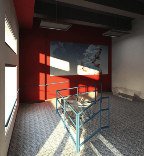 Stairs and a small landing area