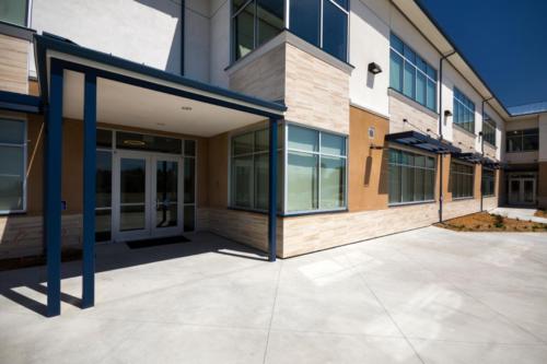 outside entrance of school campus