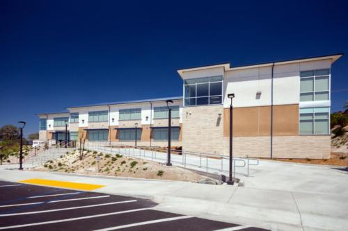 exterior and parking lot of school campus