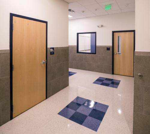 Entrance to the school restroom