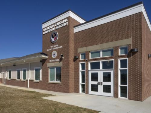 The entrance door to the school