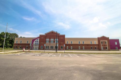View of the charter school from the parking lot